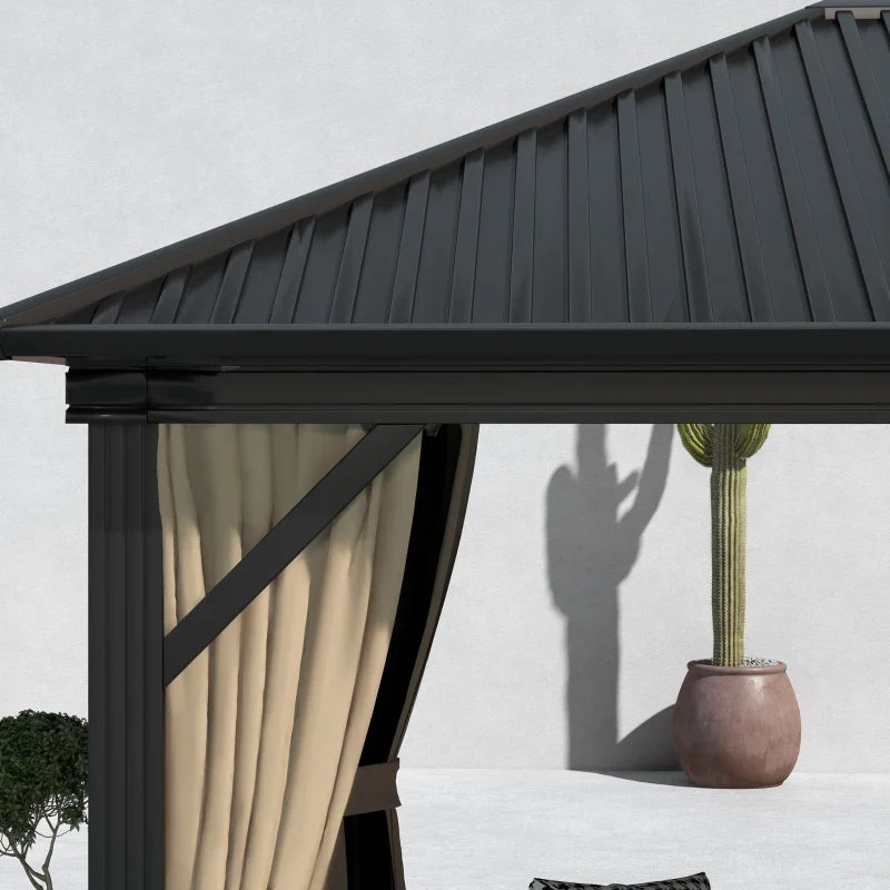 3.6m x 3m Hardtop Gazebo With Aluminium Frame