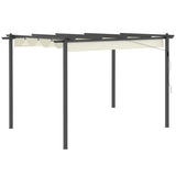 4m x 3m Metal Pergola – Dark Grey Frame with Beige Canopy Roof