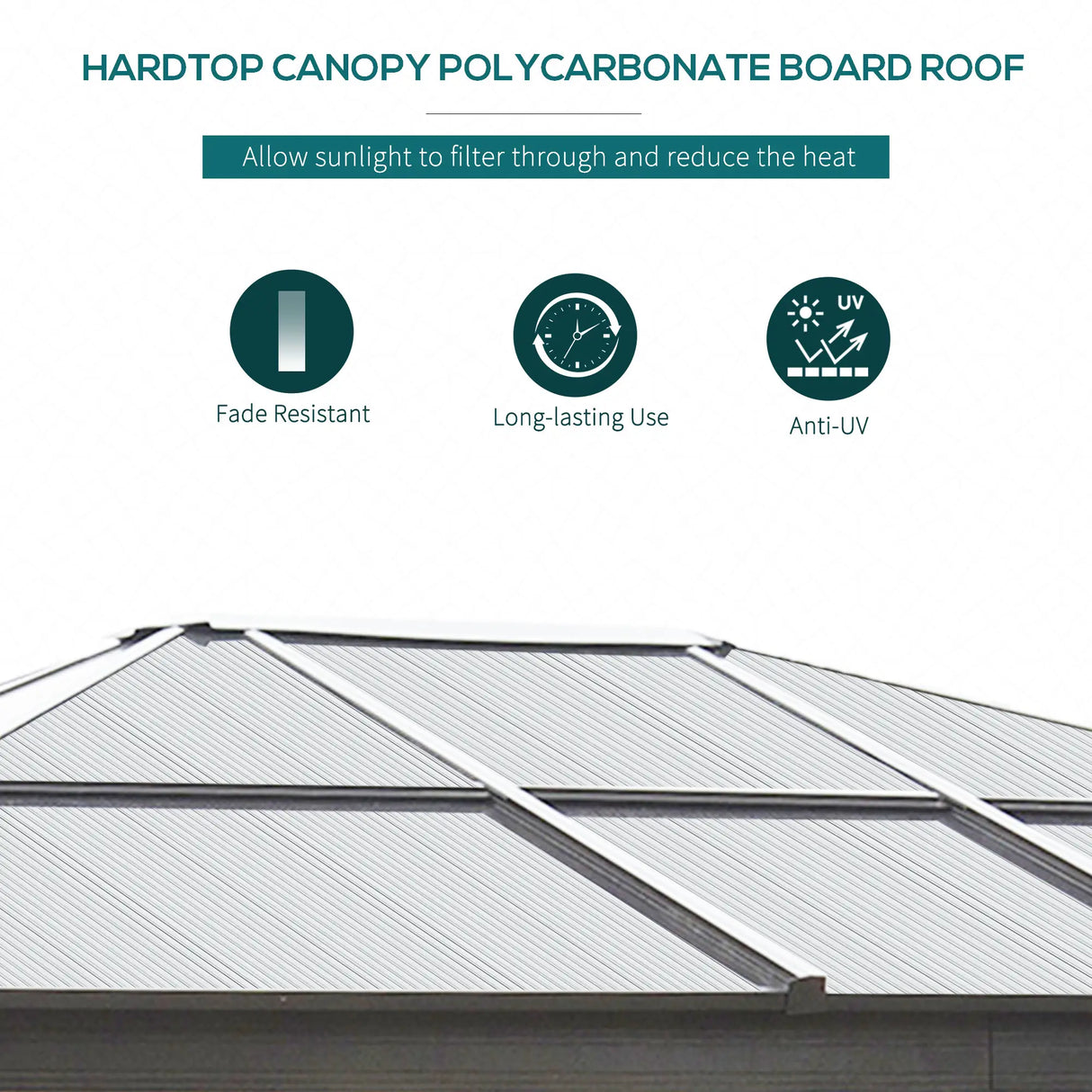 3m x 3m Timber Hardtop Gazebo with Galvanised Steel Roof - Wooden Garden Pavilion with Double Tier Roof