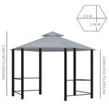 Grey 3m x 3m Hexagon Gazebo