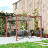 3m x 3m Aluminium Pergola – Retractable Canopy Roof, Wood Effect