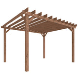 3.6m x 3m Wooden Pergola Kit - Maple Wood-Effect Garden Pergola with Grape Trellis Roof and Triangle Supports