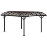 5m x 3m Aluminium Hardtop Gazebo – Brown Polycarbonate Roof Shelter