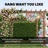 3m x 3m Wooden Pergola Kit - Maple Wood-Effect Garden Pergola Gazebo with Grape Trellis Roof and Triangle Supports