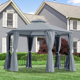 Grey 3m x 3m Hexagon Gazebo