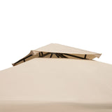 Beige 3m x 3m Double Roof Hard Top Gazebo
