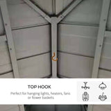 Fir Wood 3.5 x 3.5m Grey Patio Shelter: Two-tier Metal Roof Hardtop Gazebo Canopy - Trade Warehouse