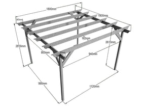 Chamfered Wooden Garden Pergola Kit