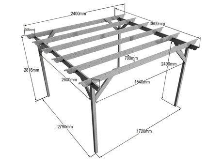 Sculpted Wooden Garden Pergola Kit
