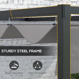 3m x 4m Lean-To Metal Pergola – Wall Mounted Garden Cover