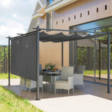 3m x 4m Metal Pergola – Sliding Canopy Roof with Roller Blind UPF30+