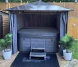 Grey 3 x 3m Hardtop Gazebo with UV Resistant Polycarbonate Roof - Trade Warehouse