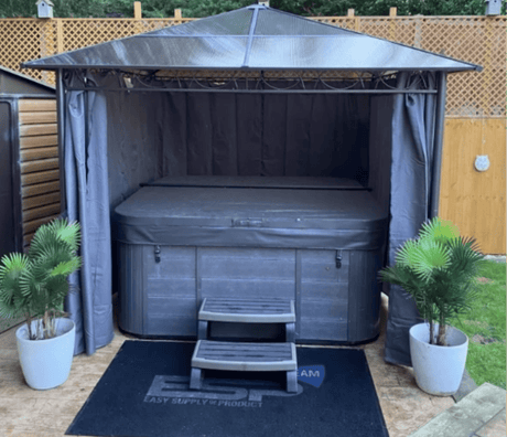 Grey 3 x 3m Hardtop Gazebo with UV Resistant Polycarbonate Roof - Trade Warehouse