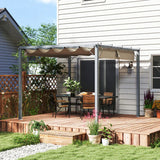 3m x 3m Retractable Roof Pergola – Grey Outdoor Shade Canopy Roof, Patio Garden Shelter