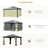 Hardtop Garden Pavillion With Metal Frame - Trade Warehouse