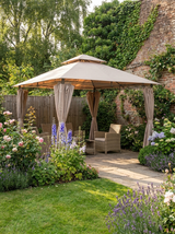 4m x 3m Gazebo Party Tent With LED Solar Lights