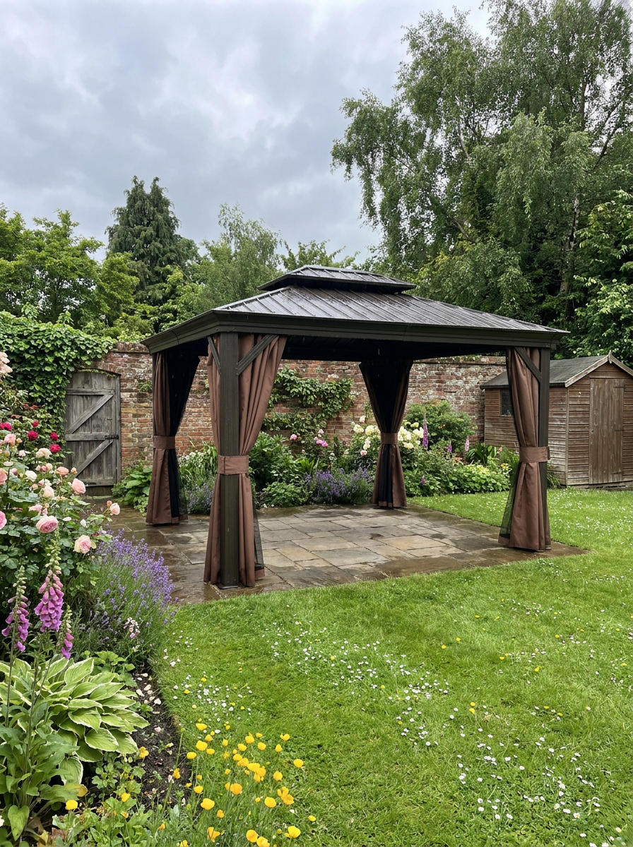 3.6m x 3m Polycarbonate Gazebo With Netting