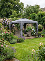 3m x 3m Grey Gazebo With Aluminium Frame