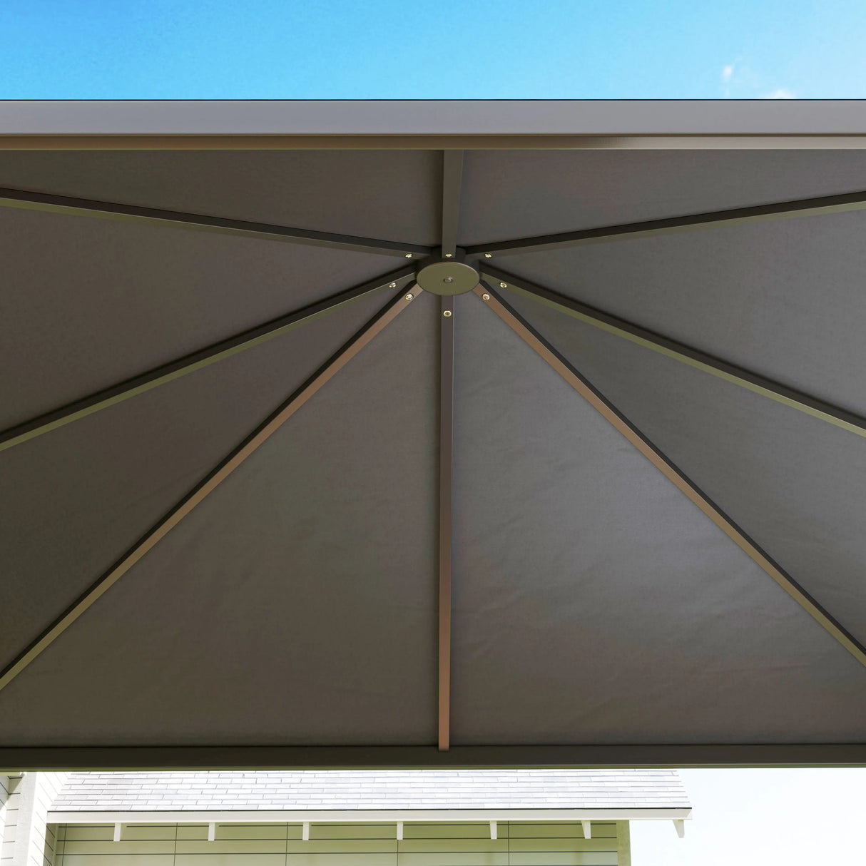 3m x 3m Extendable Metal Hardtop Gazebo with Wheels – Mobile Outdoor Patio Shelter, UV Resistant Roof UPF30+