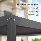 3m x 3m Electric Louvered Aluminium Pergola – Remote Control Roof, Built-In LED Lights, Integrated Drainage, UV & Water Resistant Hardtop Gazebo