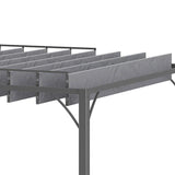 3m x 3m Heavy Duty Aluminium Pergola – Grey Retractable Roof Patio Shelter, Hardtop Style Outdoor Shade Cover