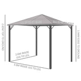 3m x 4m Aluminium Hard Top Gazebo