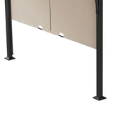 3m x 3m Retractable Pergola – Beige Canopy Roof with Cross Bars & Ground Stakes, Outdoor Patio Shade Shelter