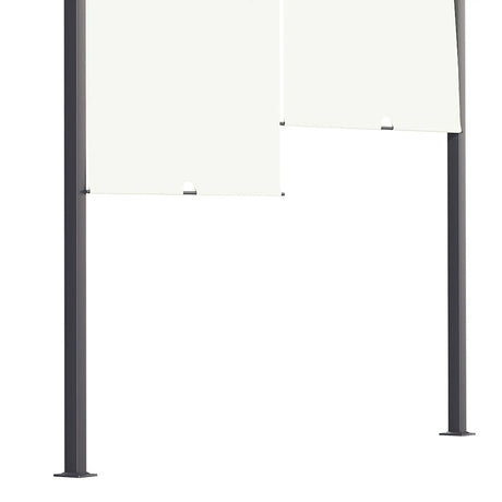 3m x 4m Fully Retractable Metal Garden Pergola – Cream White Canopy Roof with Built-In LED Light Strip, Outdoor Patio Shade Shelter