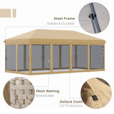 Beige 6m x 3m Pop Up Marquee Gazebo