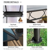 3m x 4m Grey Hardtop Gazebo With Steel & Aluminium Frame
