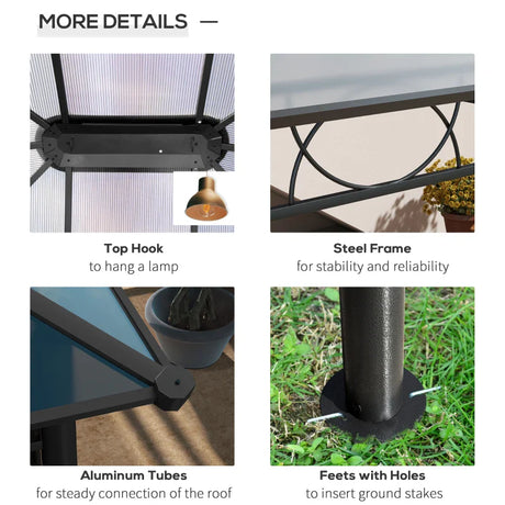 3m x 4m Grey Hardtop Gazebo With Steel & Aluminium Frame