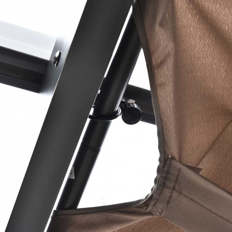 3m x 3m Aluminium Pergola – Brown Retractable Canopy Roof with Pulley System, UV & Water Resistant Garden Shade Shelter with Drainage Grommets