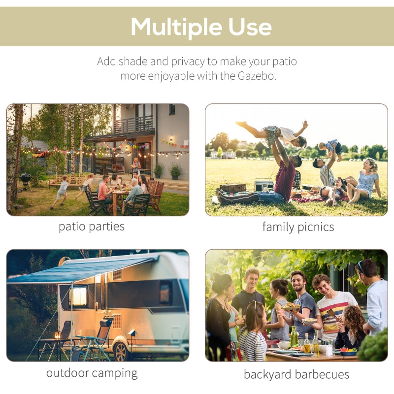 3m x 2.5m Wall Mounted Metal Pergola – Outdoor Patio Shelter