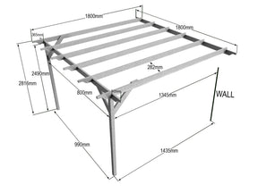 Wall Mounted Wooden Pergola Kit - Corbel Design