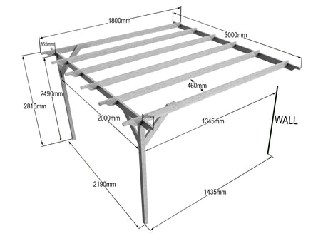 Wall Mounted Wooden Pergola Kit - Sculpted Design