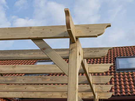 Wall Mounted Wooden Pergola Kit - Longhorn Design