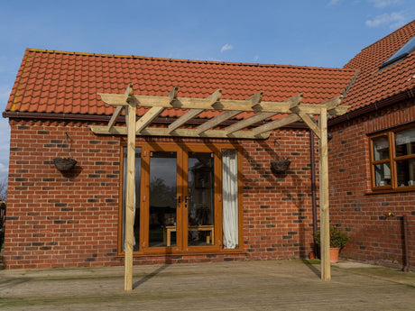 Wall Mounted Wooden Pergola Kit - Longhorn Design