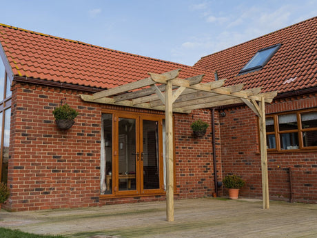 Wall Mounted Wooden Pergola Kit - Longhorn Design