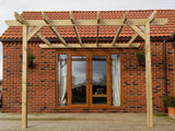 Wall Mounted Wooden Pergola Kit - Chamfered Design