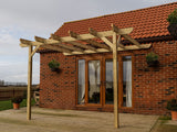 Wall Mounted Wooden Pergola Kit - Chamfered Design