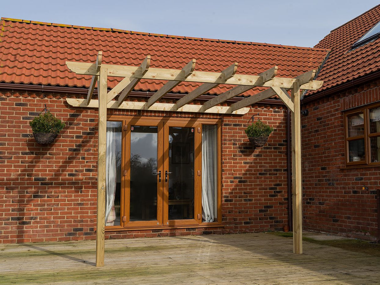 Wall Mounted Wooden Pergola Kit - Corbel Design