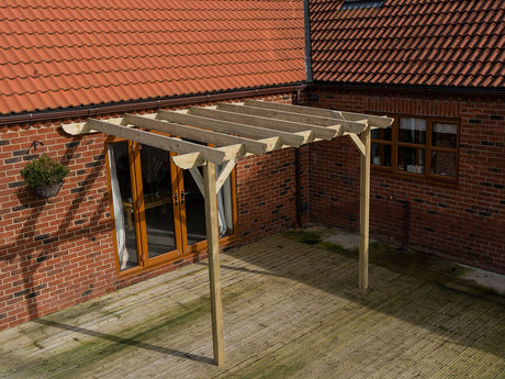 Wall Mounted Wooden Pergola Kit - Corbel Design