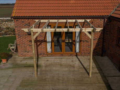 Wall Mounted Wooden Pergola Kit - Sculpted Design