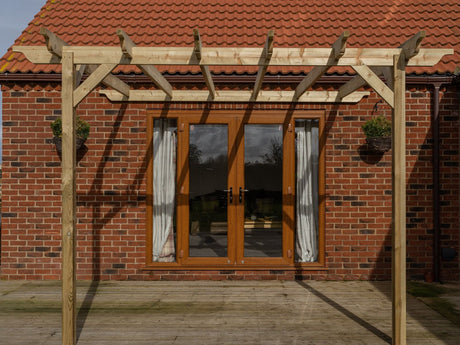 Wall Mounted Wooden Pergola Kit - Sculpted Design