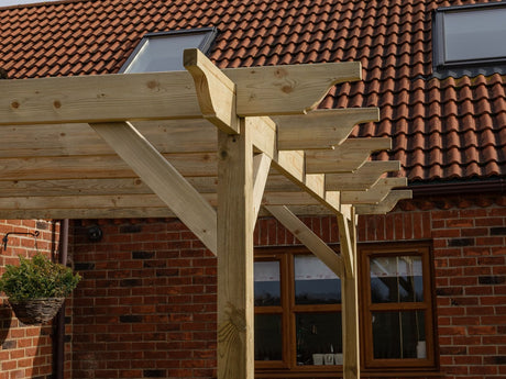 Wall Mounted Wooden Pergola Kit - Sculpted Design