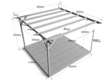 Wall Mounted Pergola and Decking Kit Chamfered Design