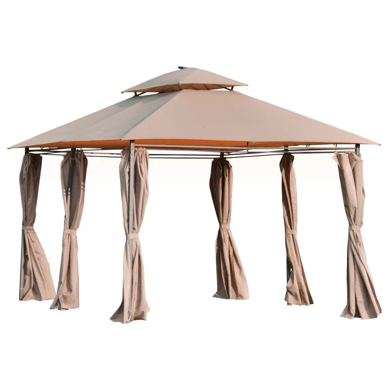 4m x 3m Gazebo Party Tent With LED Solar Lights