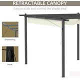 4m x 3m Metal Pergola – Dark Grey Frame with Beige Canopy Roof