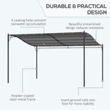 4m x 3m Curved Roof Metal Pergola – Grey Outdoor Patio Shelter