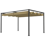 3m x 2m Retractable Roof Pergola – Khaki Outdoor Garden Canopy